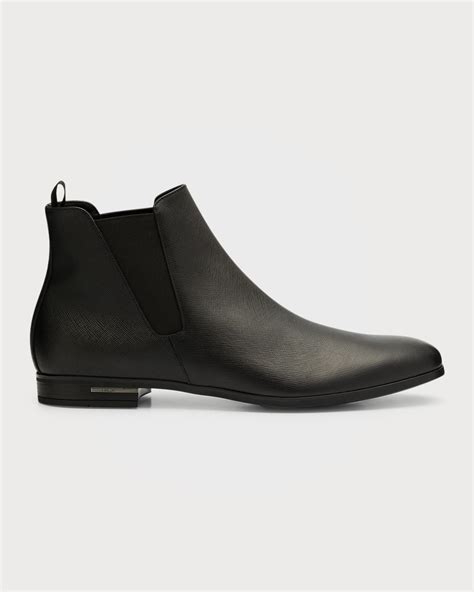 Saffiano leather Chelsea boots 